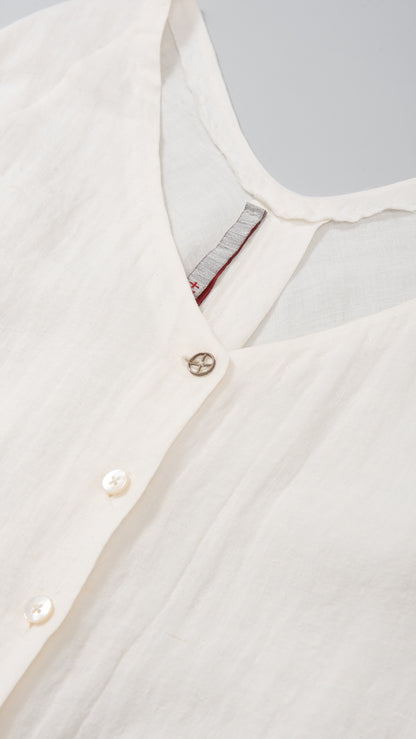 Eight-Button Front Dress with Side Slits