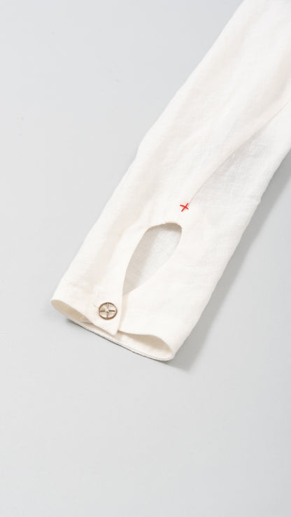 Eight-Button Front Dress with Side Slits