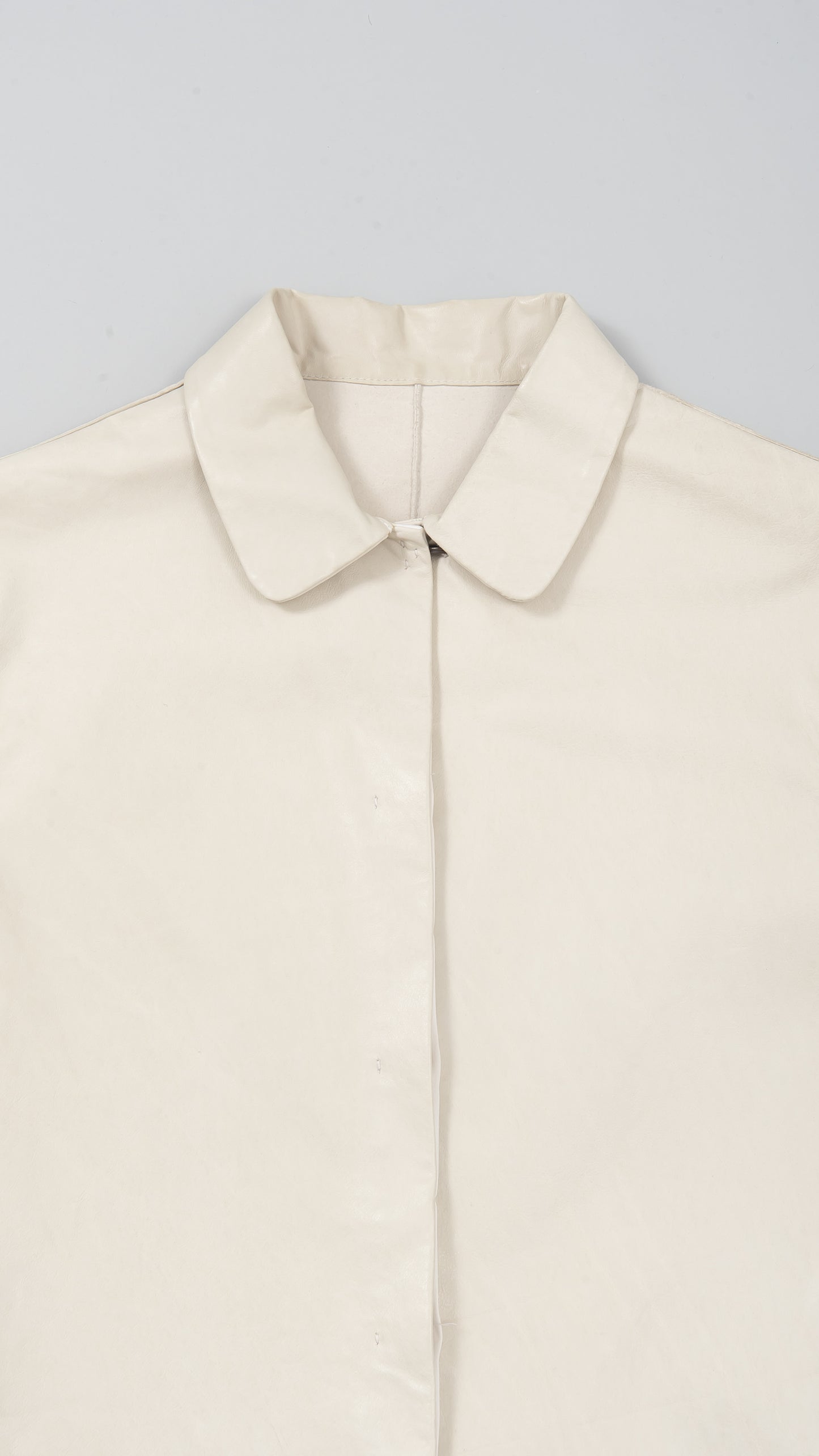 wo rounded collar 3/4 sleeve long shirt