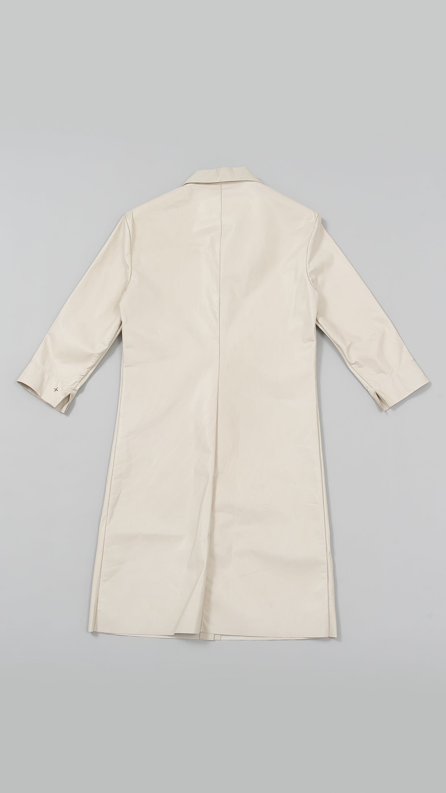 wo rounded collar 3/4 sleeve long shirt