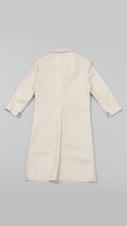 wo rounded collar 3/4 sleeve long shirt