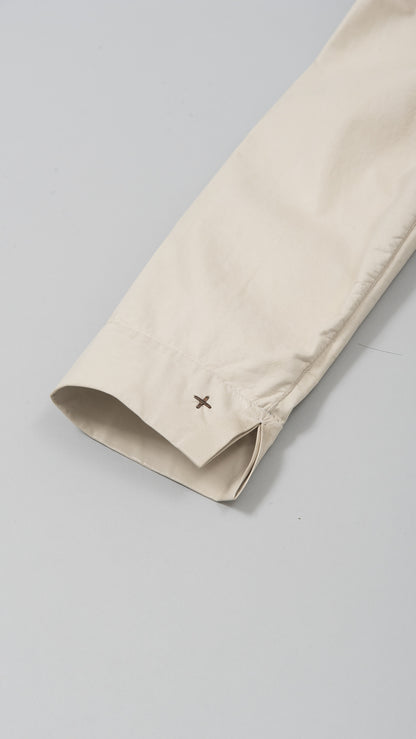 wo rounded collar 3/4 sleeve long shirt