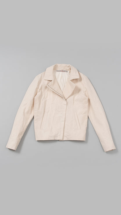 wo. diagonal zip unlined biker jacket