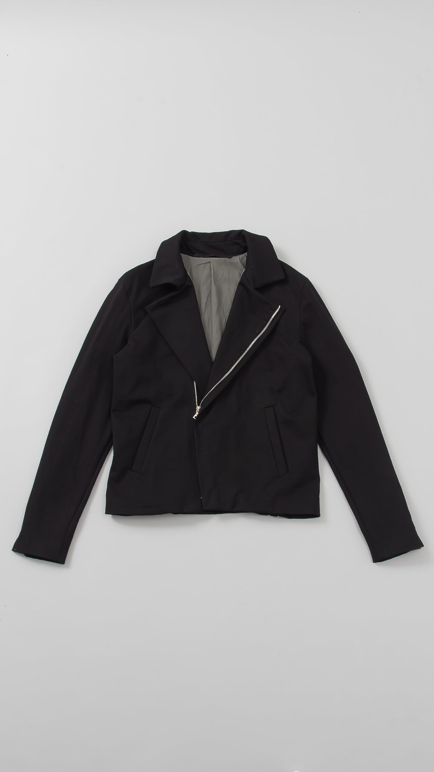 diagonal zip biker jacket