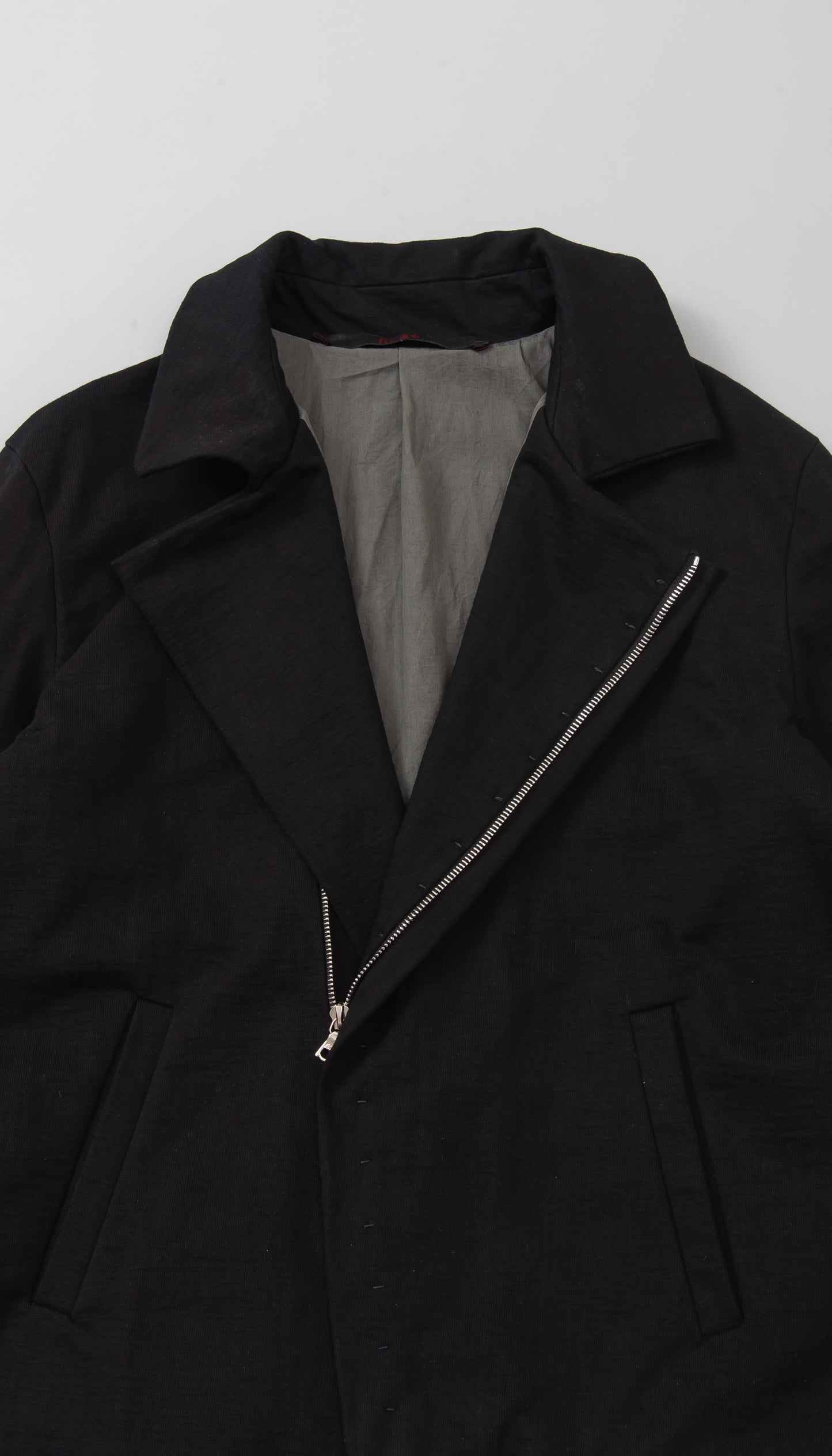diagonal zip biker jacket
