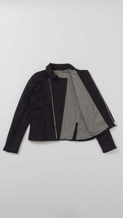 diagonal zip biker jacket