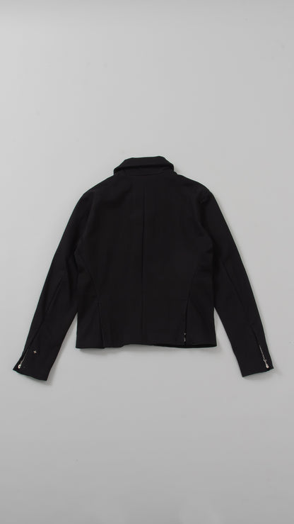 diagonal zip biker jacket