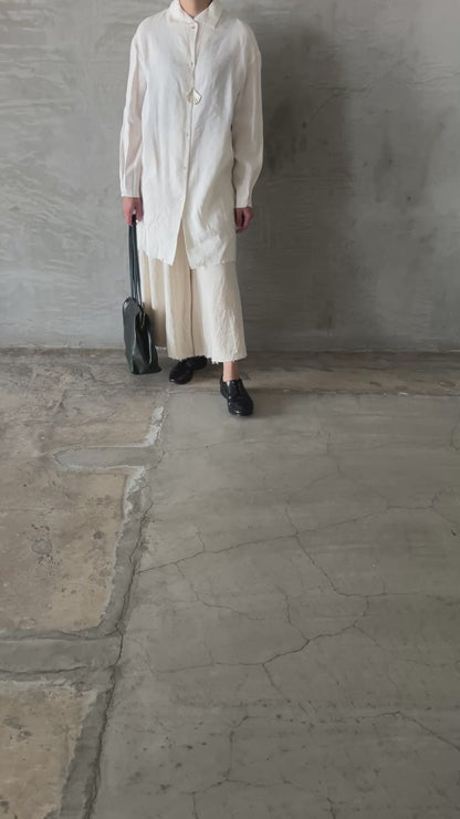 wo. high collar medium fit long shirt