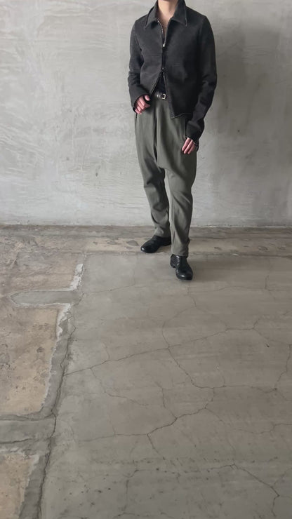 elastic waist lowcrotch 2pocket pants