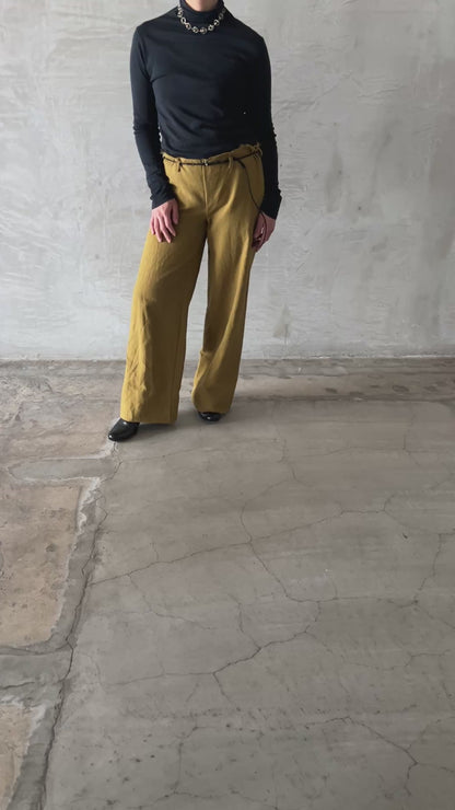 wo. wide pants w/belt