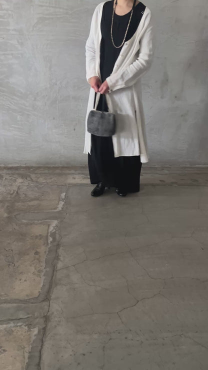 Eight-Button Front Dress with Side Slits